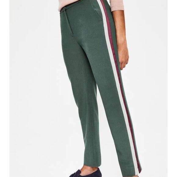 Boden Size Green Bristol Tuxedo Stripe Pants White Red 12R - Picture 3 of 9